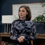 Willow's blue floral top on General Hospital