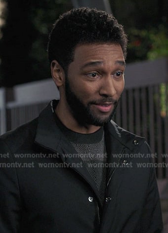 Winston's colorblock sweater on Greys Anatomy