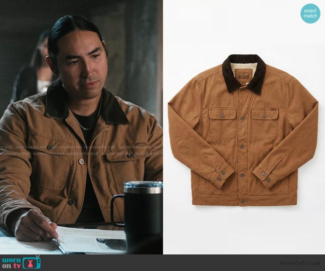 Woolrich Brown and Tan Jacket worn by Miles Kittle (Tatanka Means) on Marshals