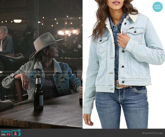 Wrangler Sherpa Lined Denim Jacket worn by Belle Skinner (Arielle Kebbel) on Marshals