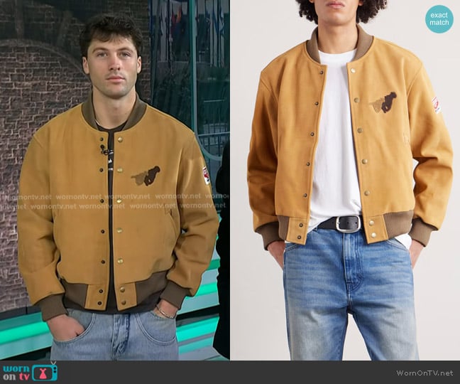 Wrangler x Cherry Los Angeles Logo-Appliquéd Embroidered Suede Jacket worn by Robert Rausch on Today