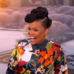 Yvette Nicole Brown’s black floral print blouse on The View