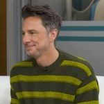 Zach Braff’s green striped sweater on Good Morning America