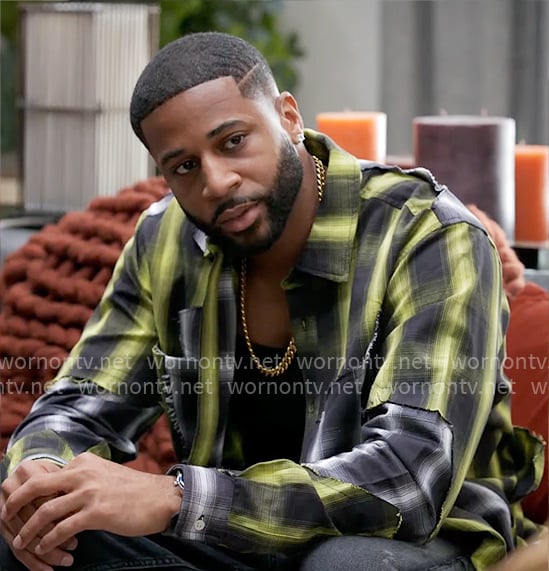 Zac's patchwork plaid shirt on Tyler Perrys Sistas