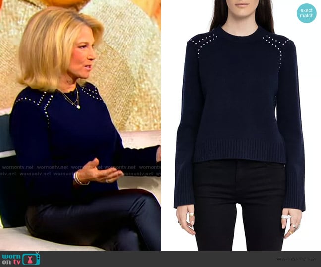 Zadig and Voltaire Nalty Wool & Cashmere Sweater worn by Joan Lunden on Tamron Hall Show