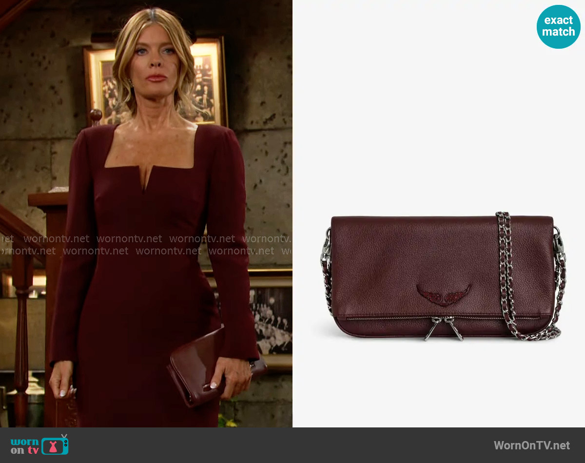 Zadig and Voltaire Rock Clutch worn by Phyllis Summers (Michelle Stafford) on The Young and the Restless