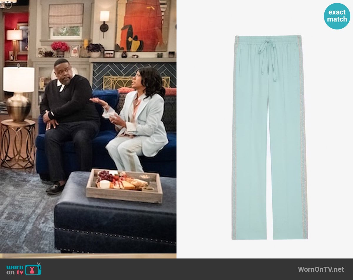 Zadig & Voltaire Pomy Pants worn by Tina Butler (Tichina Arnold) on The Neighborhood