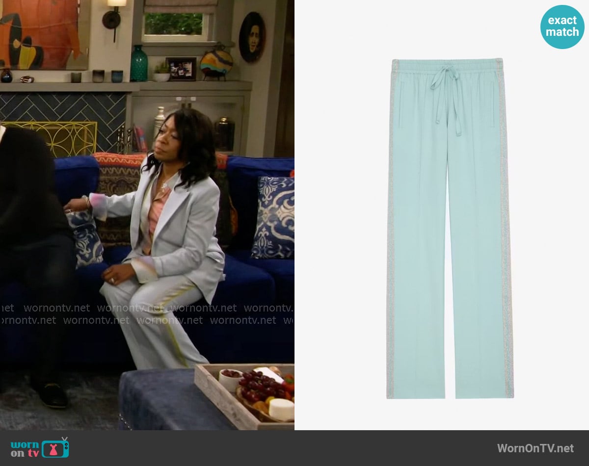 Zadig & Voltaire Pomy Pants worn by Tina Butler (Tichina Arnold) on The Neighborhood