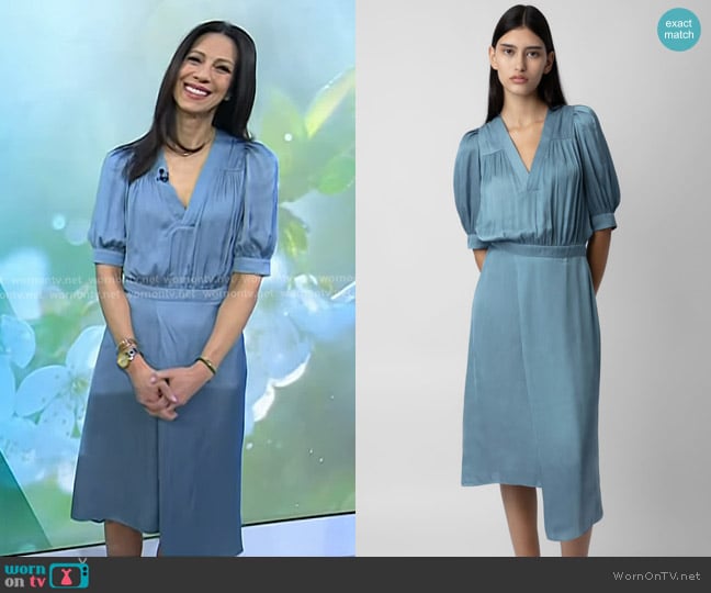 Zadig & Voltaire Ralia Satin Dress in Tonnerre worn by Dr. Natalie Azar on Today