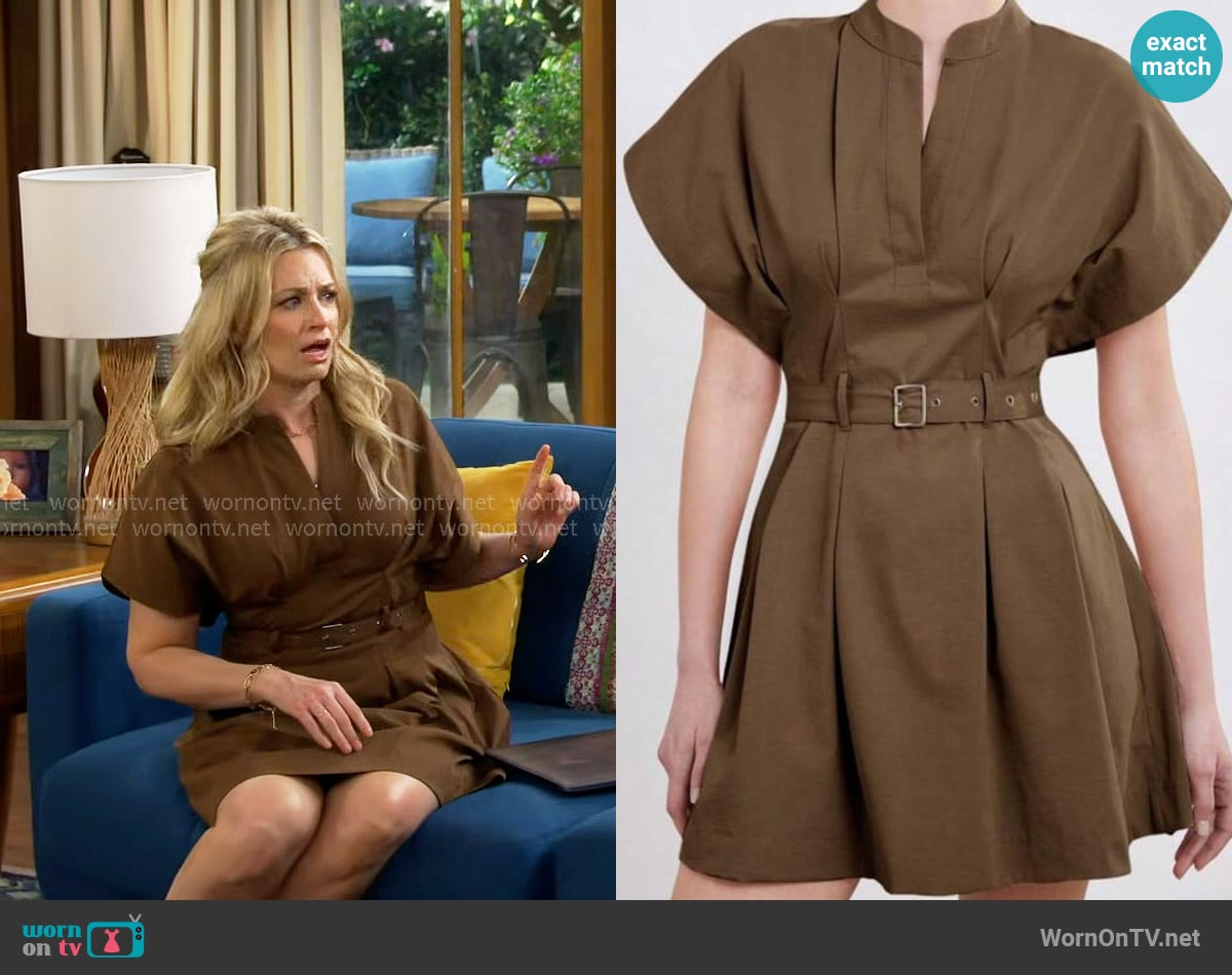 Zara Belted Short Dress worn by Gemma (Beth Behrs) on The Neighborhood