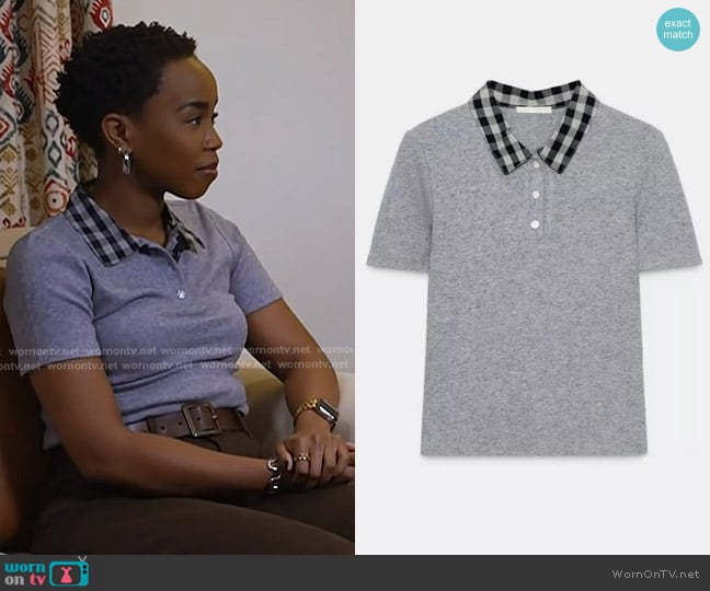 Zara Combined Polo Top worn by Zinhle Essamuah on NBC News Daily