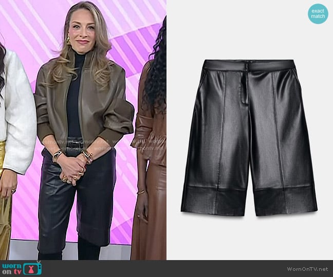 Zara Faux Leather Long Shorts worn by Alison Koplar Wyatt on Today