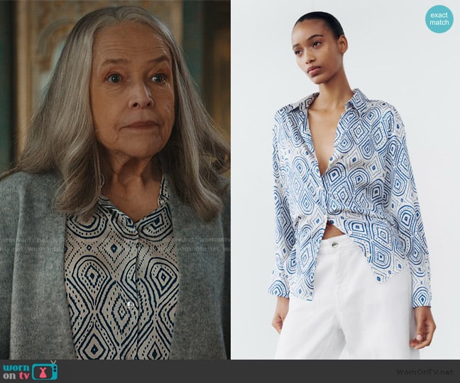 Zara Printed Top worn by Madeline Matlock (Kathy Bates) on Matlock