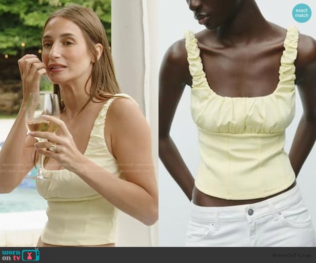 Zara Ruched Top worn by Amanda Batula on Summer House