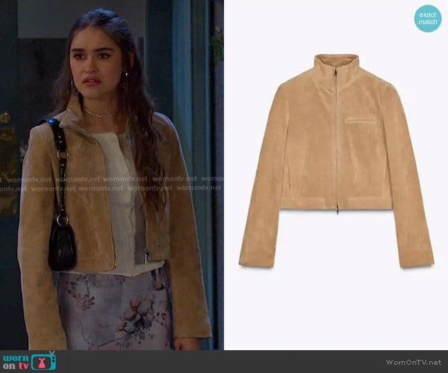 Zara Short Ruffled Dress in Burgundy worn by Arianna Horton (Marissa Reyes) on Days of our Lives