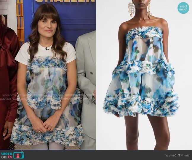 Zimmermann Alchemy Ruffle Mini Dress in Blue Poppy worn by Dani Klarić on Good Morning America