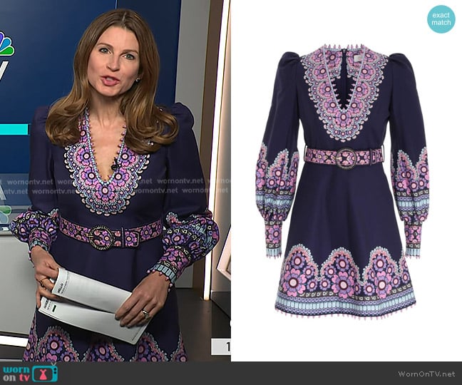 Zimmermann Celestial Beaded Mini Dress worn by Jen Maxfield on NBC News Daily