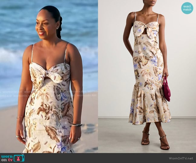 Zimmermann Coc Linen Midi Dress worn by Talia Parkinson-Jones on Today