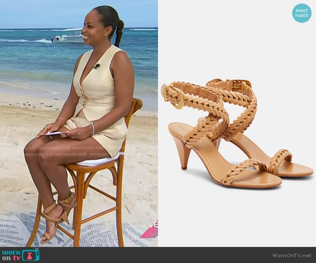 Zimmermann Helix 75 Braided Leather Sandals worn by Talia Parkinson-Jones on Today