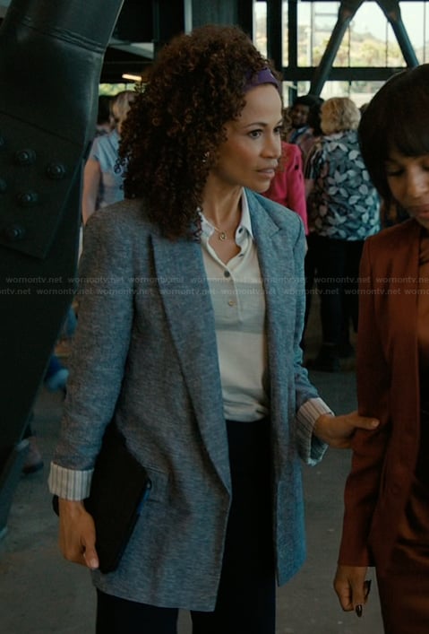 Zoe's striped polo on Imperfect Women