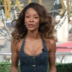 Zuri’s denim button down dress on Access Hollywood