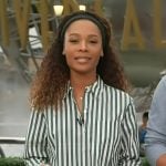 Zuri's green striped shirt on Access Hollywood