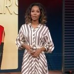 Zuri’s striped belted dress on Access Hollywood