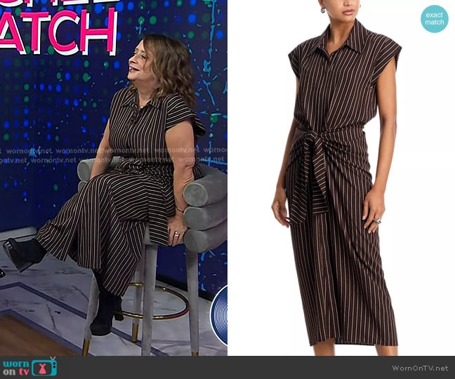A.L.C. Emilia Dress in Ganache Stripe worn by Rachel Dratch on Today