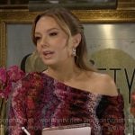 Abby’s pink printed asymmetric top on The Young and the Restless