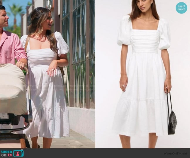 Abercrombie and Fitch White Midi Dress with Puff Sleeves worn by Nia Booko on The Valley