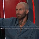 Adam Levine's chanbray short sleeve shirt on The Voice