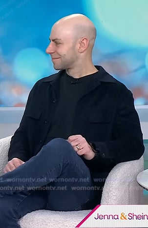 Adam Grant’s navy jacket and leather sneakers on Today