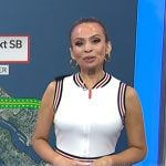 Adelle's white stripe trim pleated tennis dress on Today