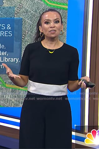 Adelle’s black colorblock top and pants on Today