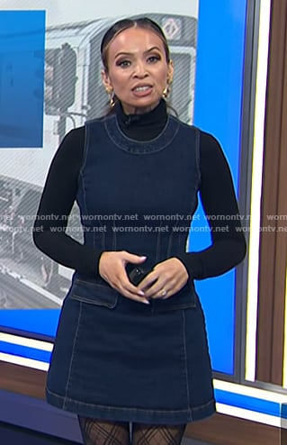 Adelle’s sleeveless denim mini dress on Today