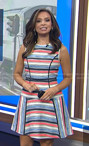 Adelle’s striped sleeveless dress on Today