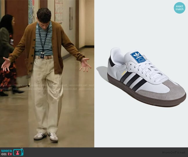 Adidas Samba OG Shoes worn by Jacob Hill (Chris Perfetti) on Abbott Elementary