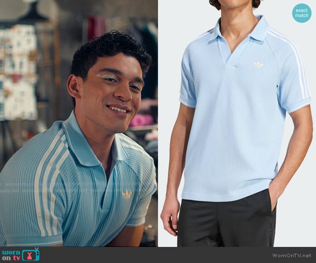 Adidas Waffle Knit Polo Shirt worn by Quincy Shabazian (Anthony Keyvan) on XO Kitty