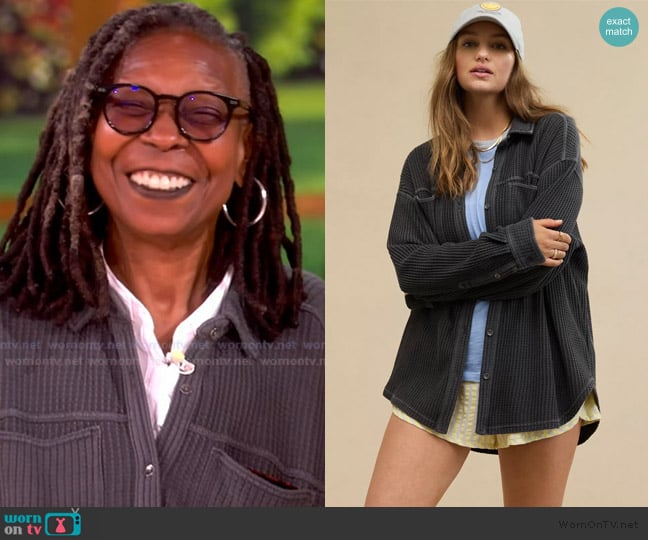 Aerie Anytime Fave Waffle Shirt worn by Whoopi Goldberg on The View