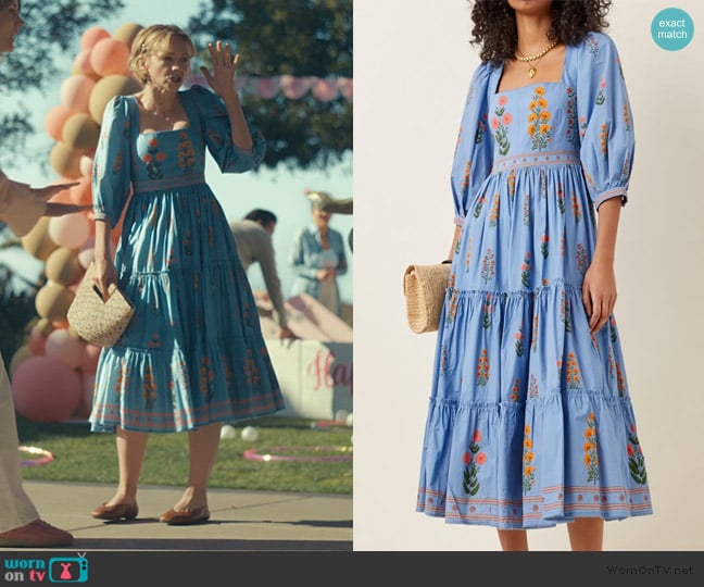 Agua by Agua Miel Dahlia Cotton Poplin Midi Dress worn by Lindsay Crane-Martín (Carey Mulligan) on Beef