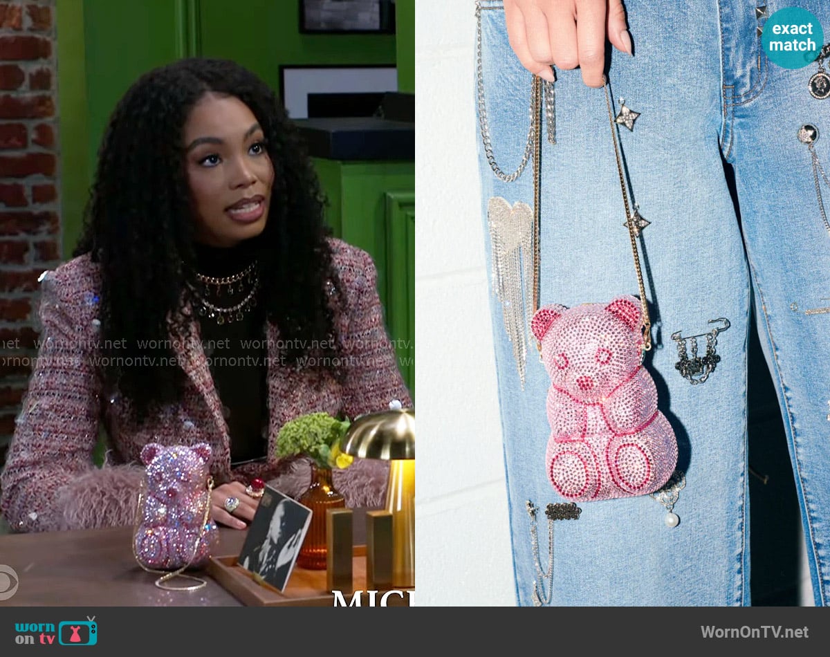 Akira Yummy Gummy Bling Bag worn by Chelsea Hamilton (RhonniRose Mantilla) on Beyond the Gates