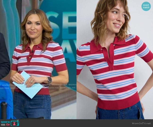 Aknvas Emma Polo Top worn by Lori Bergamotto on Good Morning America