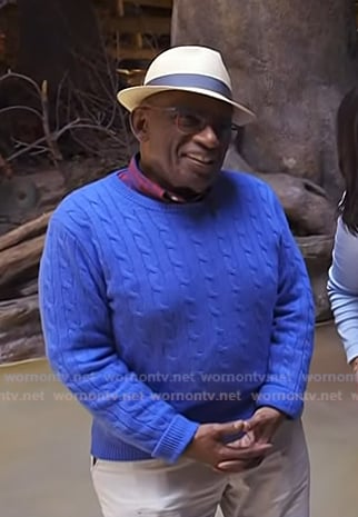Al Roker’s blue cable knit sweater on Today