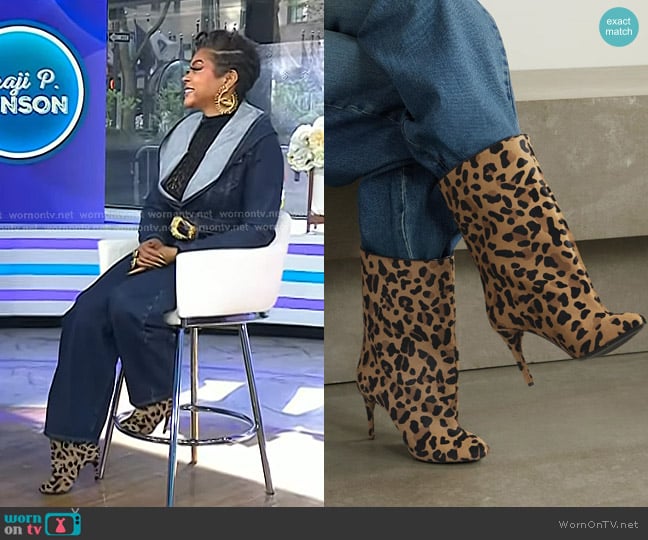 Alaia 90 Leopard-print Calf Hair Ankle Boots worn by Taraji P Henson on Today