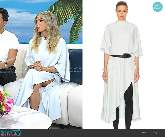 Alaia Short Sleeve Midi Dress inMenthe Pastel worn by Kristin Cavallari on Today
