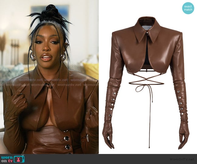 Aleksandre Akhalkatsishvili  Cropped Blazer worn by Porsha Williams on The Real Housewives of Atlanta