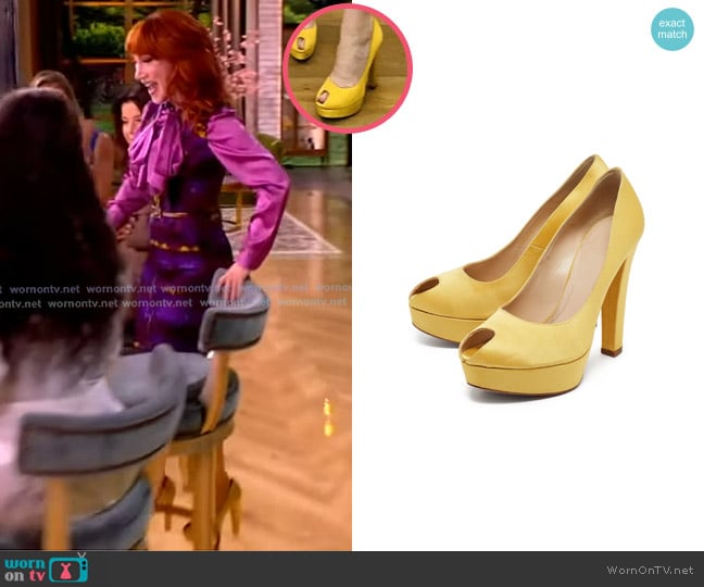 Alexander McQueen Leather Heeled Pumps worn by Kathy Griffin on The View