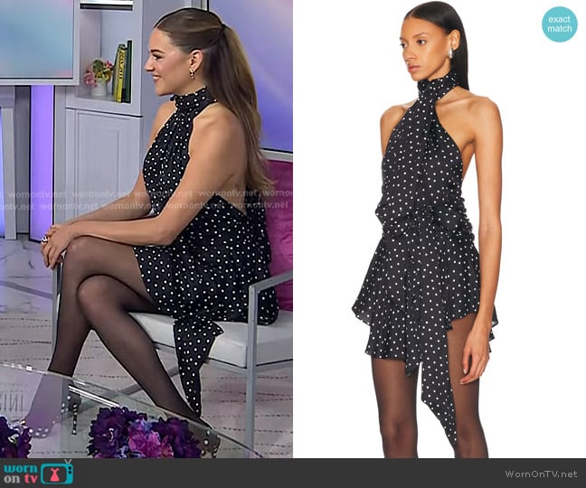 Alexandre Vauthier Polka Dot Sleeveless Blouse worn by Kelsea Ballerini on Today