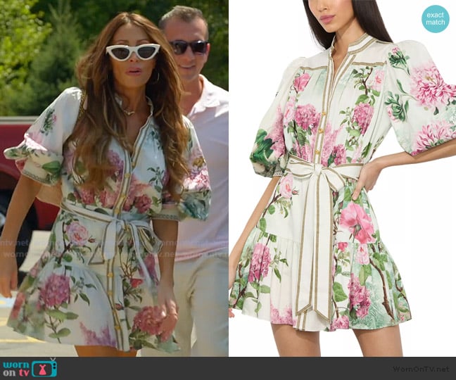 Alice and Olivia Cora Mini Dress worn by Alicia Carmody on The Real Housewives of Rhode Island