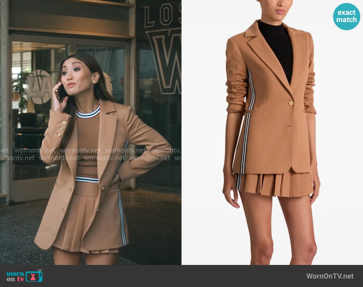 Alice + Olivia Breann Blazer worn by Ali Lee (Brenda Song) on Running Point